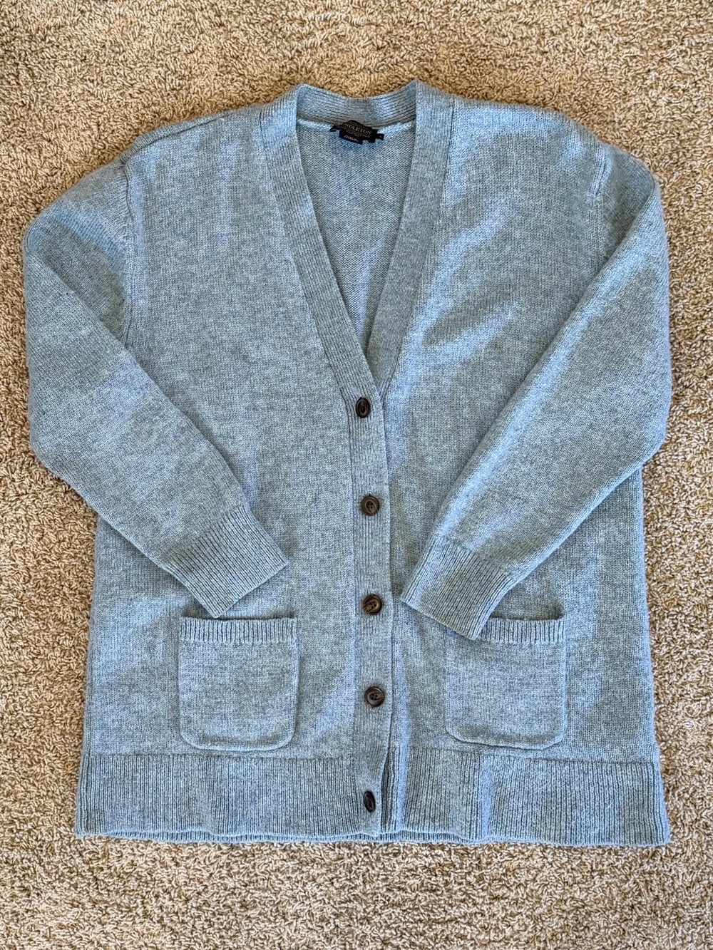 Pendleton Light Blue V-Neck Button Cardigan 100% Wool